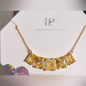 Bomb Party Lemon Cubic Zirconia Jasmine Necklace on Gold Plating NK47520